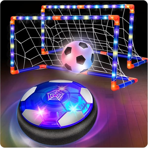 Light-Up Hover Soccer Ball Set with Goals - Ideal Gift for Kids 3-12