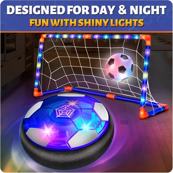 Light-Up Hover Soccer Ball Set with Goals - Ideal Gift for Kids 3-12