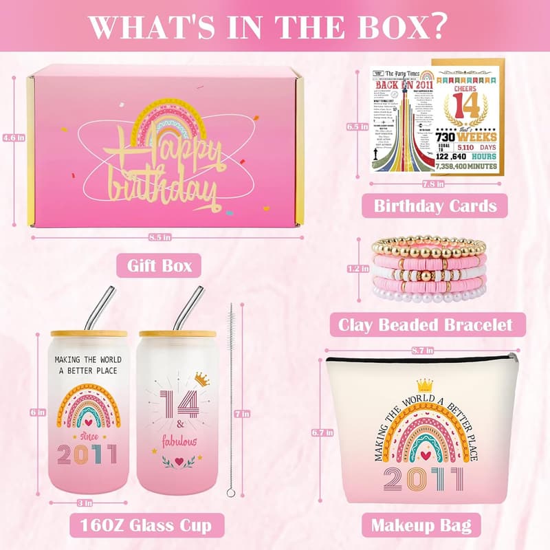 Trendy 14th Birthday Gift Set for Teen Girls