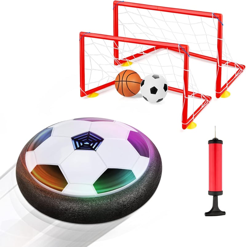 Indoor Hover Soccer Ball Set for Kids with LED Goals