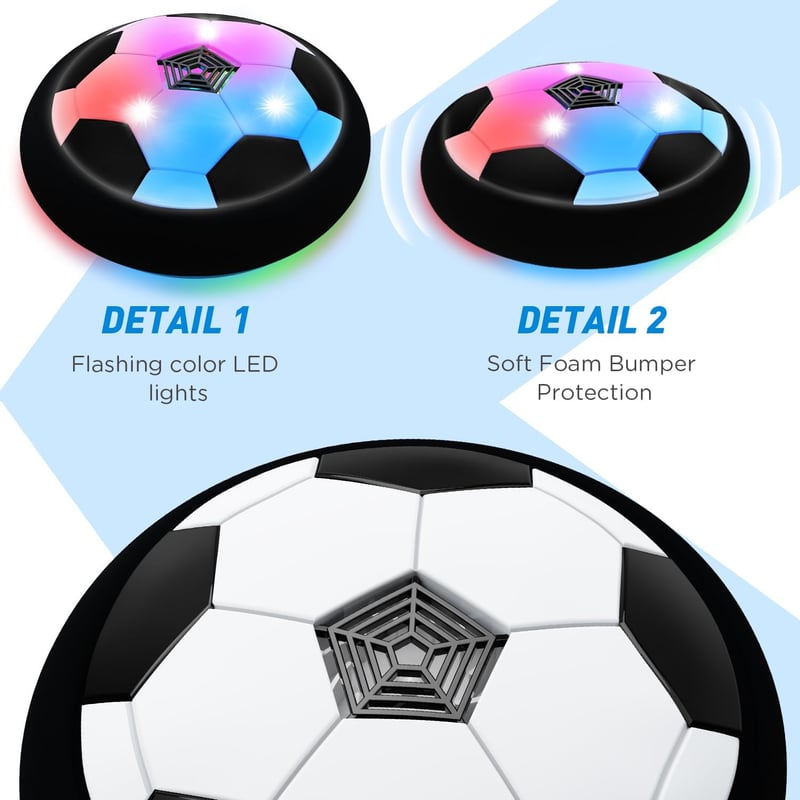 Kids Hover Soccer Ball Set with LED Light & Soft Foam Bumper