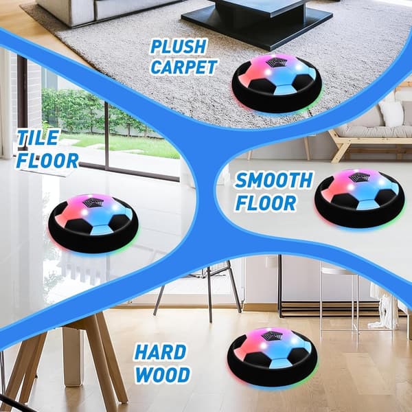 Kids Hover Soccer Ball Set with LED Light & Soft Foam Bumper