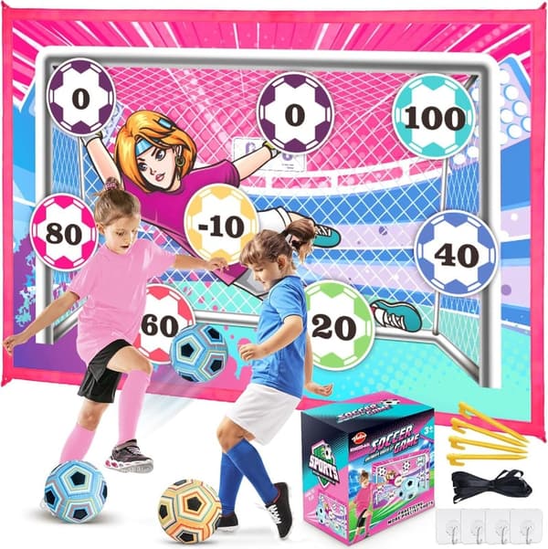 Kids' Indoor/Outdoor Soccer Ball Game Set with 2 Balls & Target