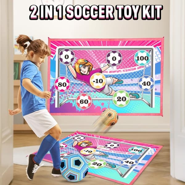 Kids' Indoor/Outdoor Soccer Ball Game Set with 2 Balls & Target
