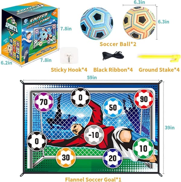 Indoor Soccer Ball Target Toss Set for Kids Ages 3-8