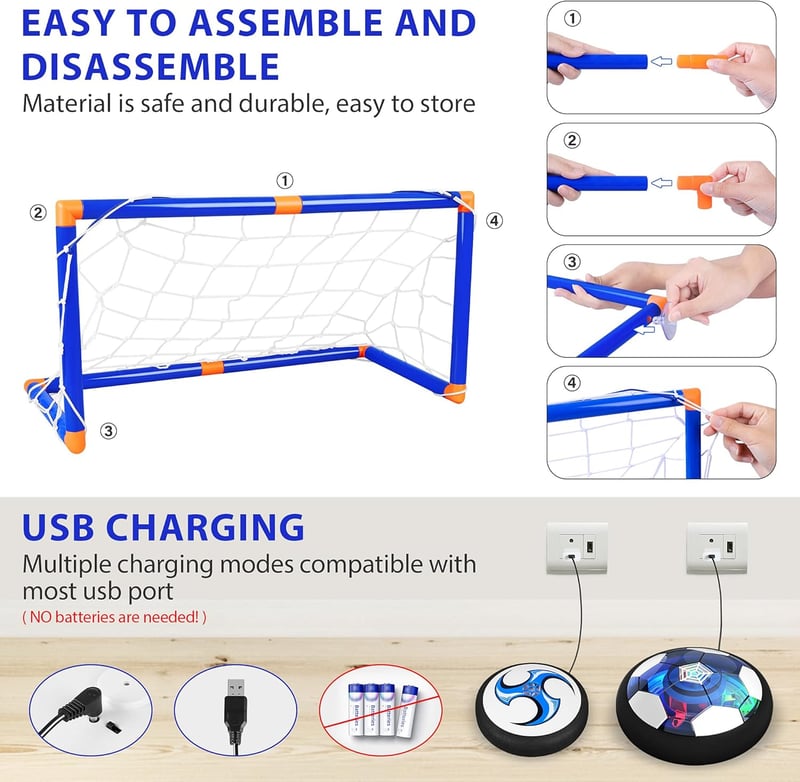 3-in-1 Rechargeable Hover Hockey & Soccer Set for Kids