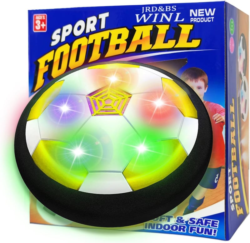 Kids Hover Soccer Ball Toy with LED Light - Air Power Football Game