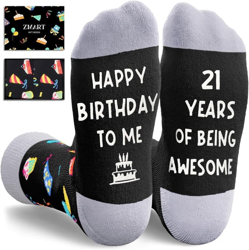 Birthday Socks for Women and Men, Ages 20-30