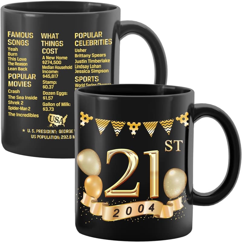 21st Birthday Coffee Mug for Men and Women