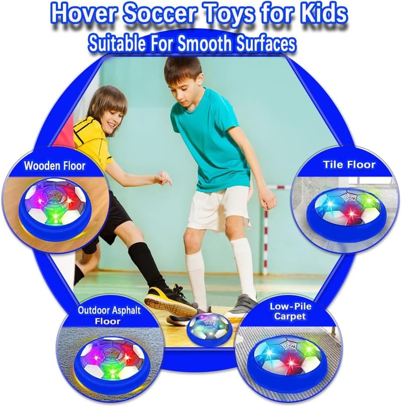 LED Light Hover Soccer Ball for Kids - Indoor/Outdoor Game (Ages 3-9)