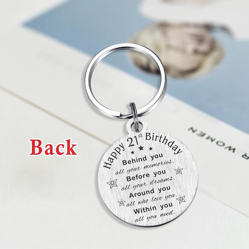 21st Birthday Keychain Gift for Women and Men, Born in 2004