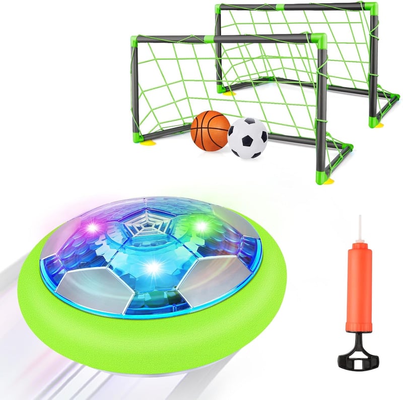 Rechargeable Hover Soccer Ball with Goals - Indoor Toy for Kids 4-12