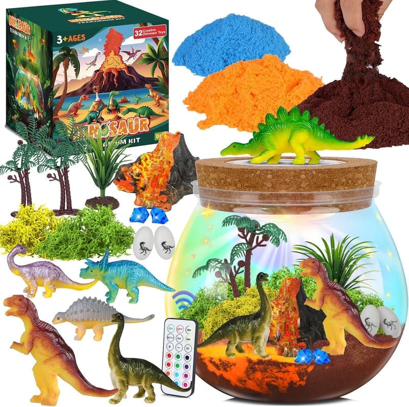 Dinosaur Terrarium Kit - Light Up Arts and Crafts for Kids