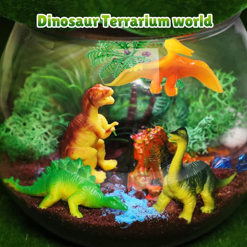 Dinosaur Terrarium Kit - Light Up Arts and Crafts for Kids