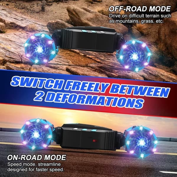 Hand-Controlled RC Stunt Car with Lights & Spray for Kids