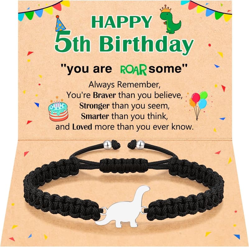 Dinosaur Bracelet for 3-5 Year Old Boys - Birthday Gift