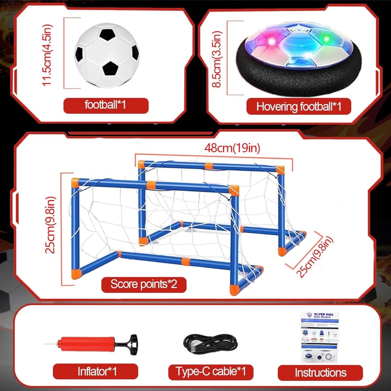 LED Hover Soccer Ball with Soft Foam Bumper for Kids