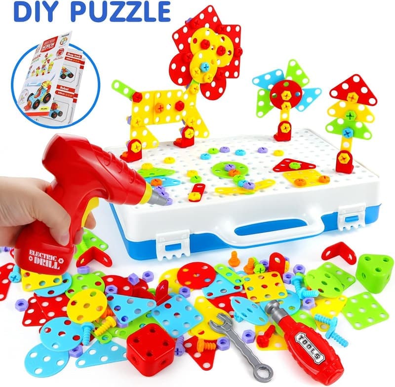 232-Piece STEM Building Blocks Drill Set for Kids Ages 3-8
