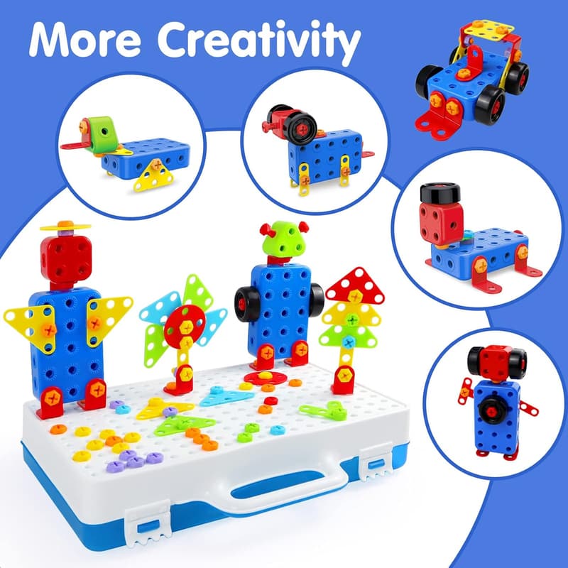 232-Piece STEM Building Blocks Drill Set for Kids Ages 3-8