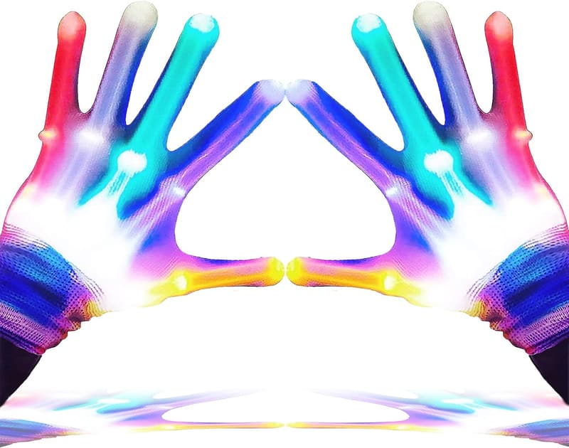 Light-Up LED Gloves for Kids - 5 Colors, 6 Modes, Halloween