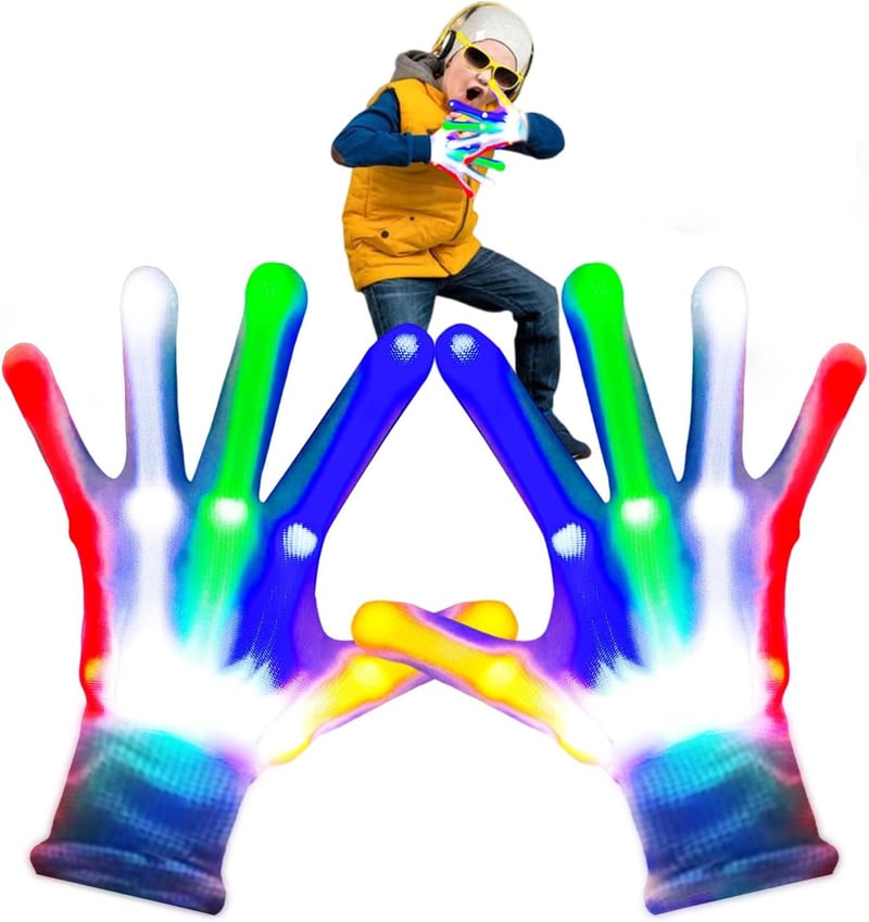 Rainbow LED Gloves for Kids - Perfect Birthday Party Favors