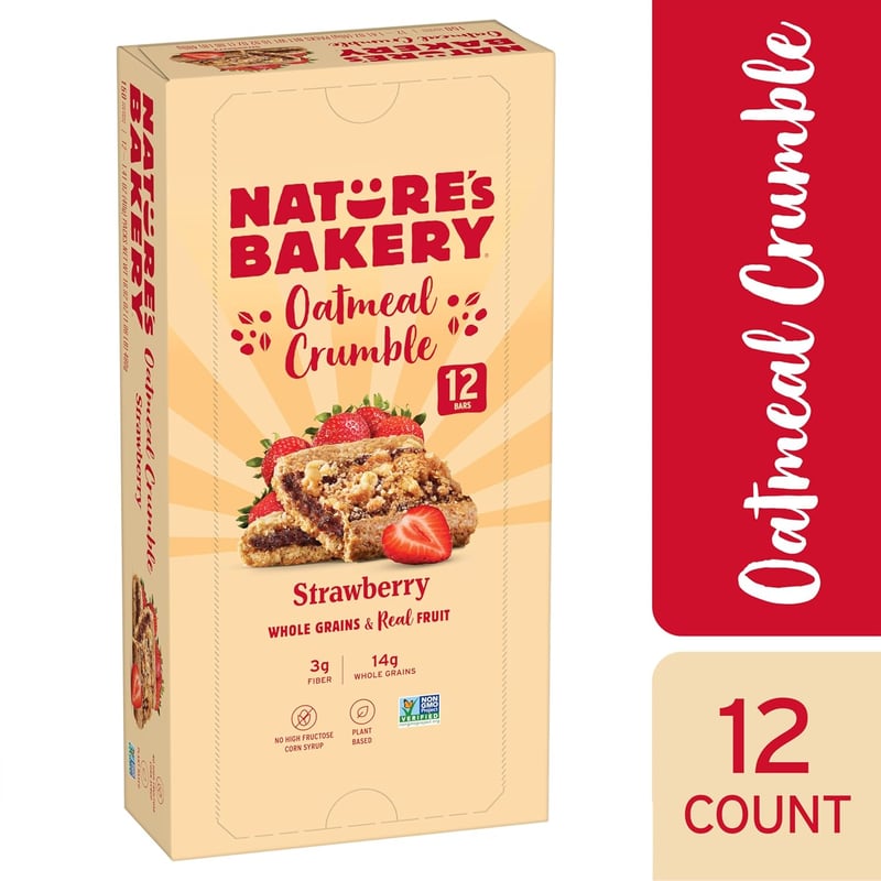 Vegan Strawberry Oatmeal Crumble Bars - 12 Twin Packs