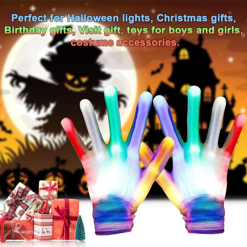 LED Flashing Gloves for Kids - Halloween & Birthday Party Favor