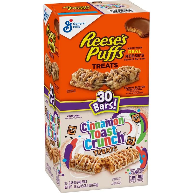 Cereal Bar Treats - Reese's Puffs & Cinnamon Toast Crunch (30 ct.)