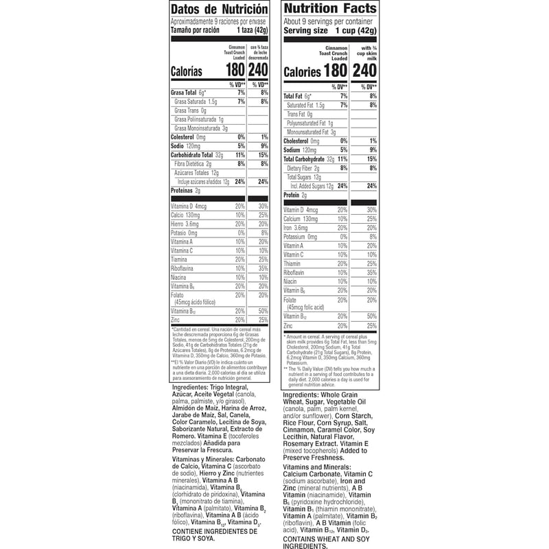 Cinnamon Toast Crunch Loaded Cereal, 13 oz Whole Grain Cereal