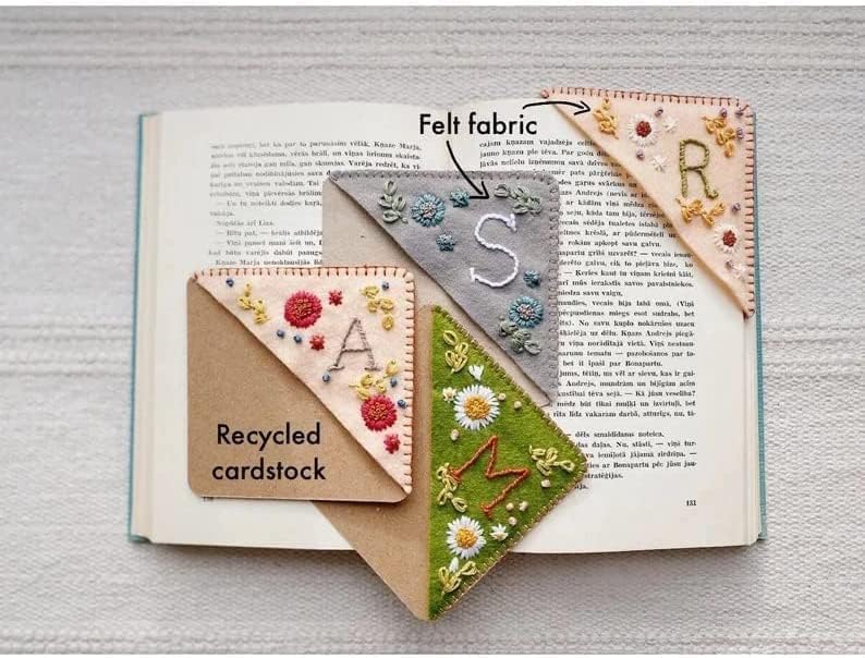 Personalized Handmade Felt Flower Corner Bookmark for Book Lovers