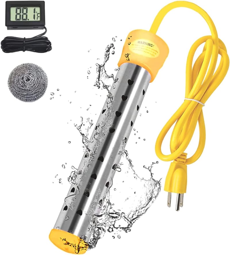 Portable Immersion Water Heater with 304 Stainless Steel Cover