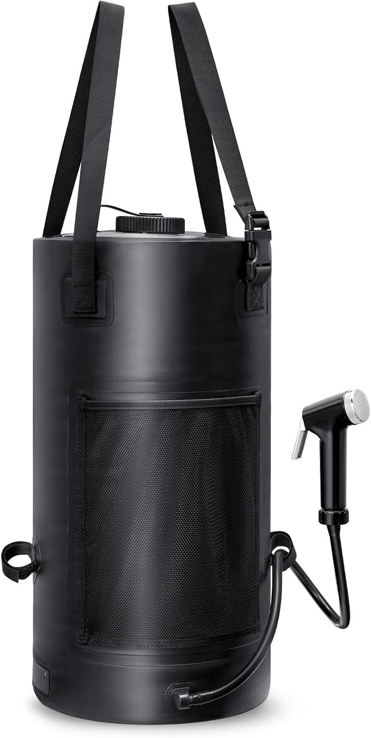 Portable Solar Shower Bag, 5 Gal/3 Gal, Leak-Proof for Camping