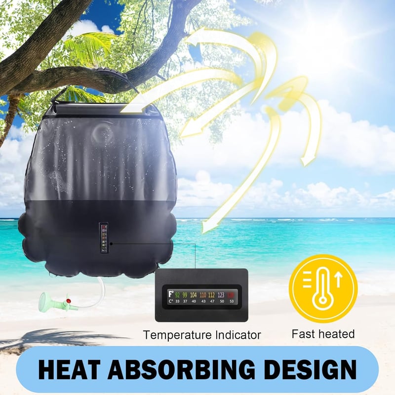 5 Gal Portable Solar Shower Bag for Camping & Beach
