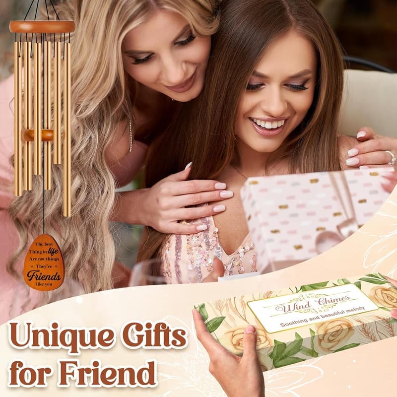 Friendship Wind Chimes for Women – Best Friend Birthday Gift