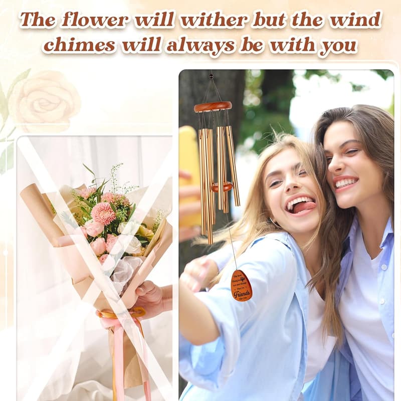 Friendship Wind Chimes for Women – Best Friend Birthday Gift