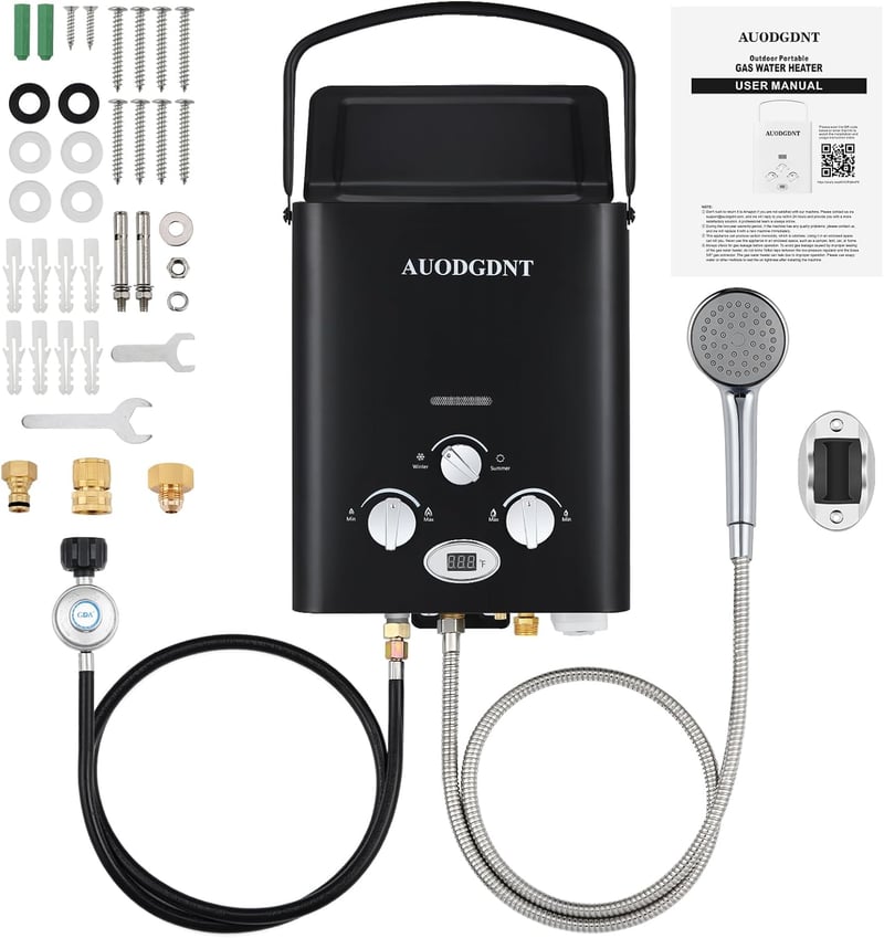 Outdoor Portable 6L Propane Tankless Water Heater with LED Display