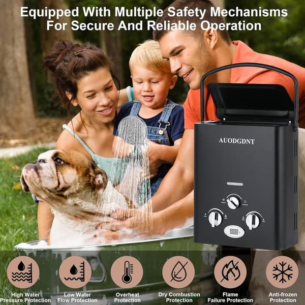 Outdoor Portable 6L Propane Tankless Water Heater with LED Display
