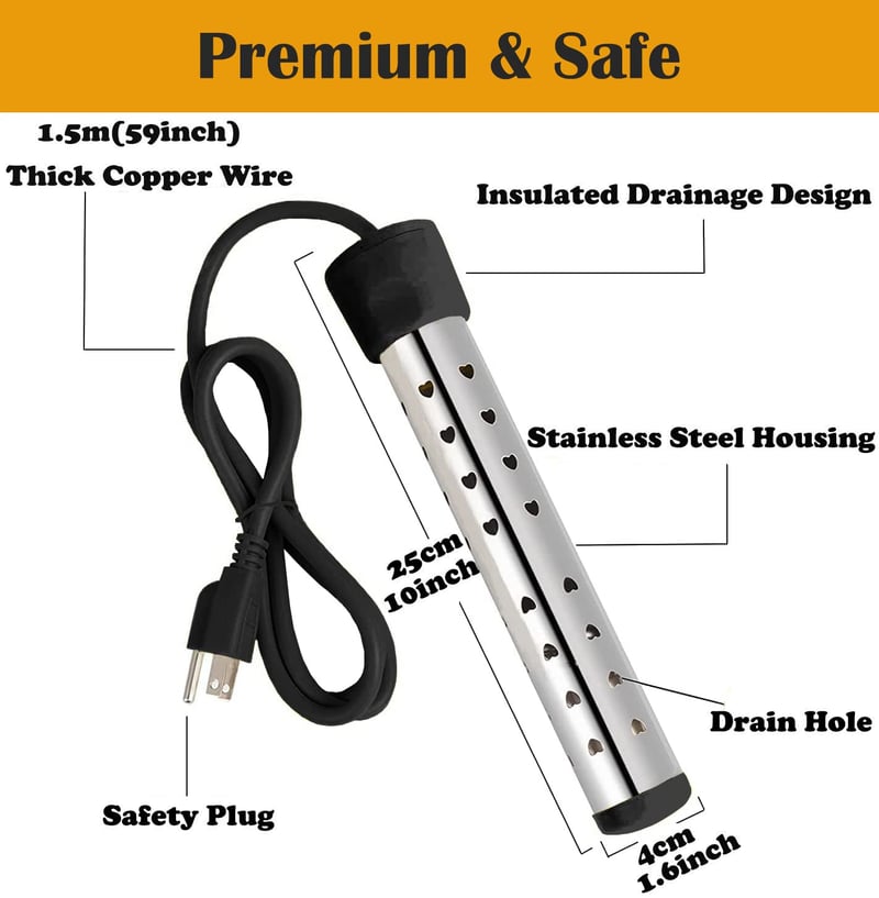 Portable Electric Water Heater with Intelligent Temperature Control