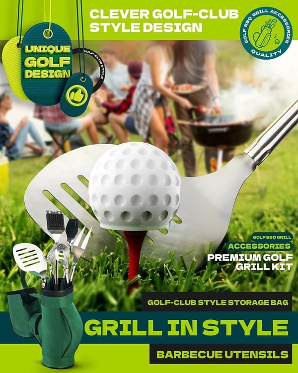 Golf Grill Set for Men - Unique BBQ Accessories & Gifts