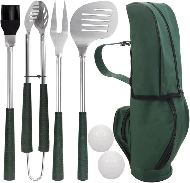 Premium Stainless Steel BBQ Tool Set for Men - 7-Piece Grilling Utensils