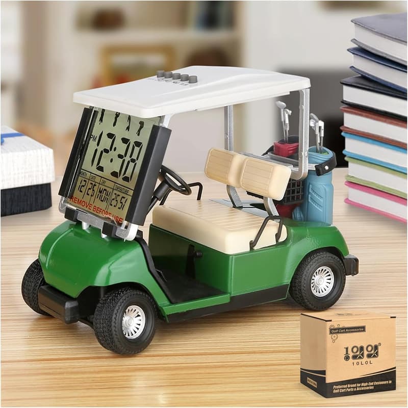 Mini Golf Cart Alarm Clock with LCD Display - Golf Gift for Men