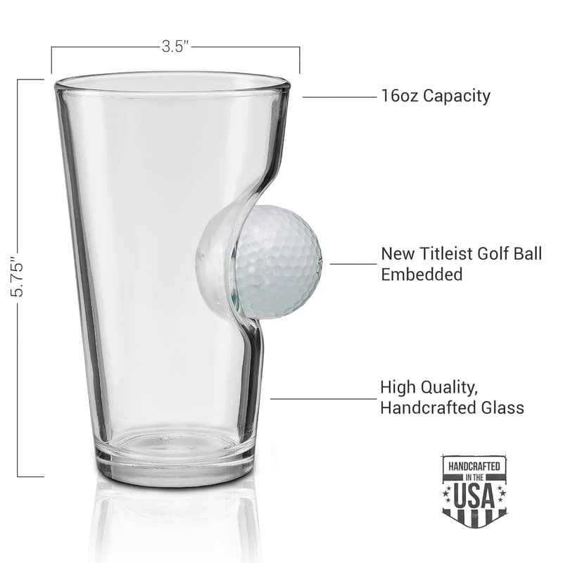 16oz Golf Ball Pint Glass - Made in the USA