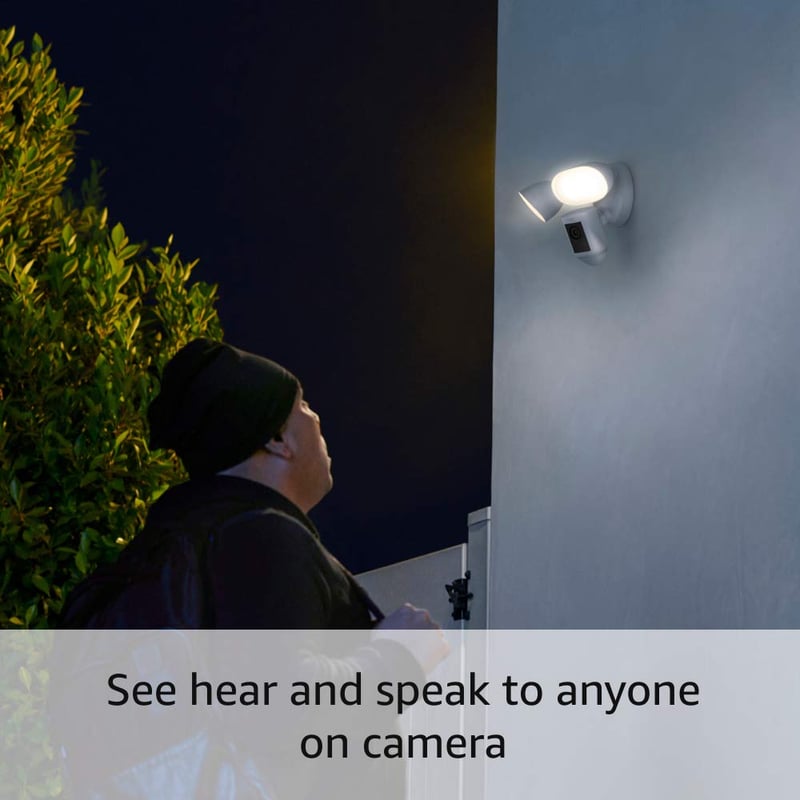 Ring Floodlight Cam Wired Pro - White, 3D Motion Detection