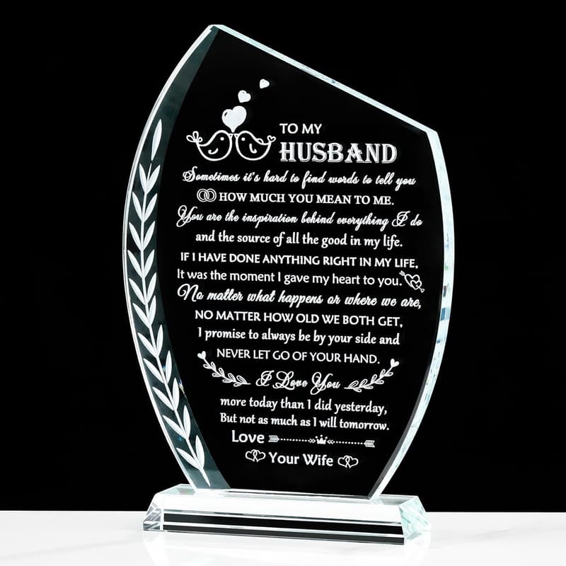 Father's Day Glass Plaque for Husband - Unique Gift