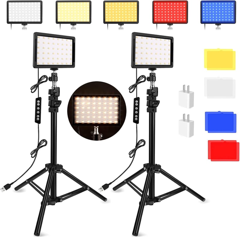 Photography Lighting Kit - 2 Pack LED Dimmable Studio Lights
