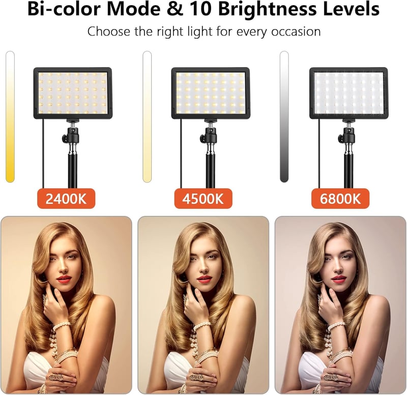 Photography Lighting Kit - 2 Pack LED Dimmable Studio Lights