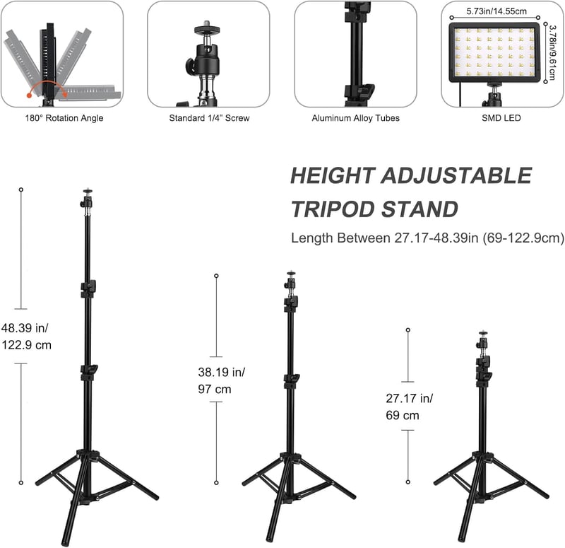 Photography Lighting Kit - 2 Pack LED Dimmable Studio Lights