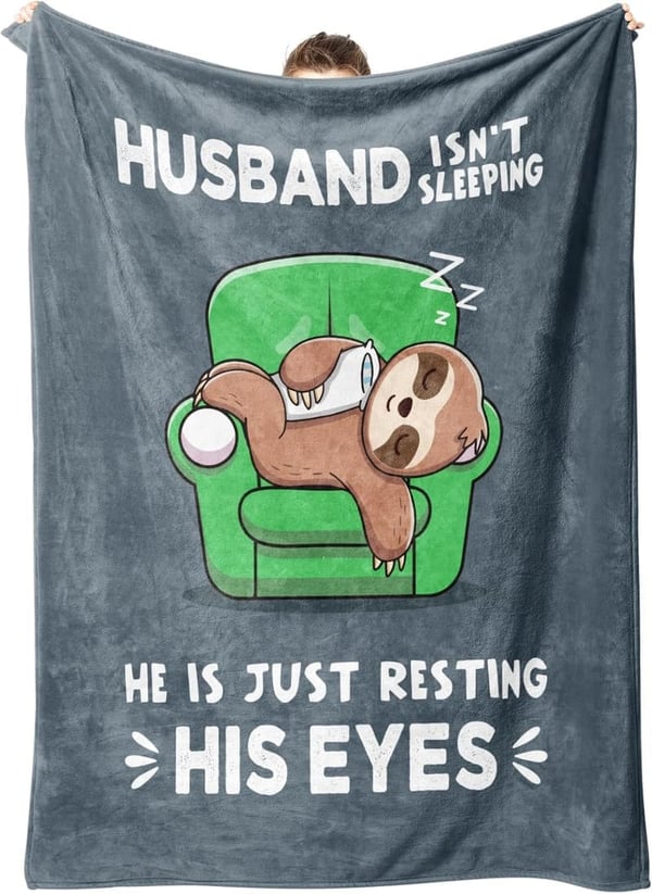 Funny Sloth Blanket for Husband - Perfect Birthday & Father's Day Gift