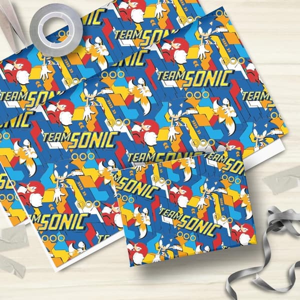 Sonic the Hedgehog Wrapping Paper – Recyclable 2-Sheet Set