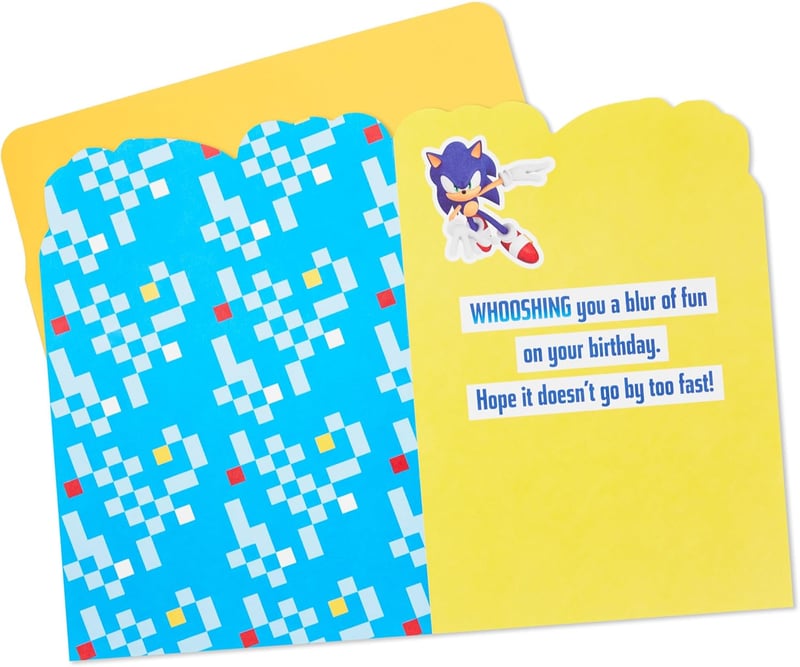 Sonic the Hedgehog Birthday Card for Kids and Teens
